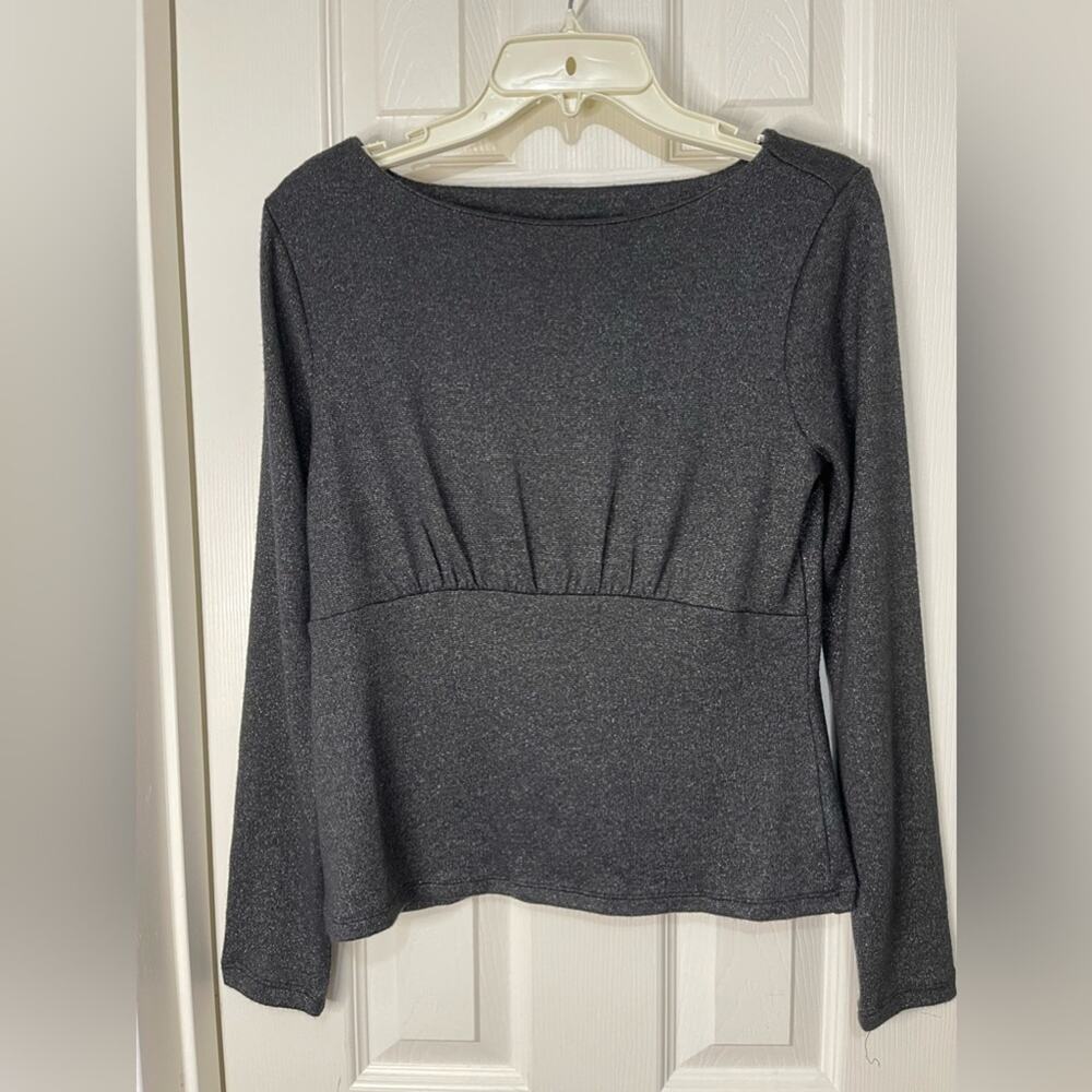 Banana Republic Black Shimmer Cutout Back Top size small